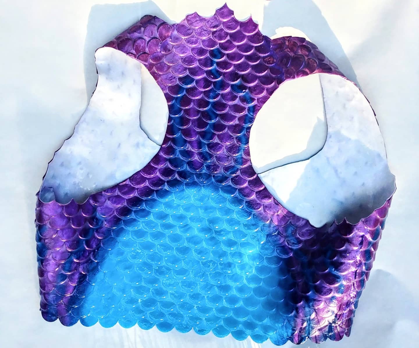 Silicone mermaid top blue purple line